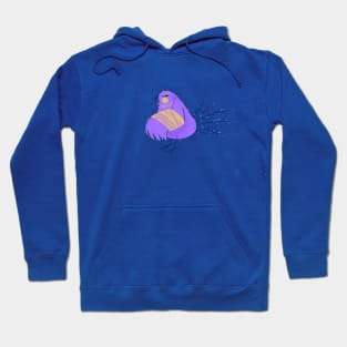 Short fat and hurt purple bird Hoodie